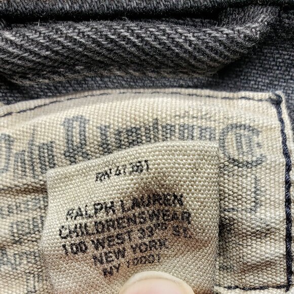 Polo Ralph Lauren Denim Supply Black Jean Jacket USA Flag Patch Vtg Women's XS - Picture 11 of 12